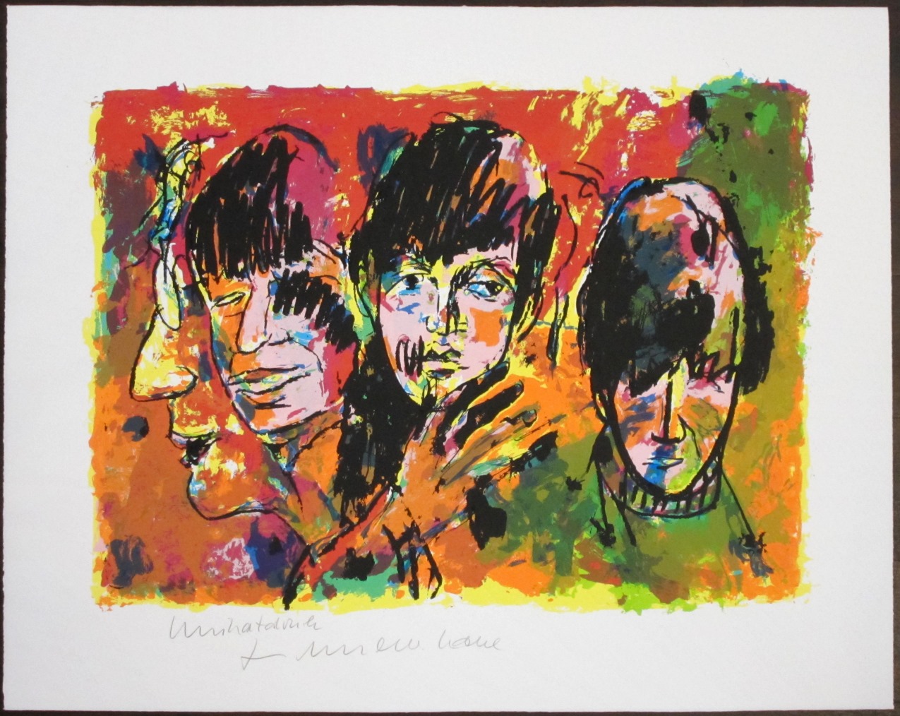 The Beatles - Unikatdruck - Variante rot/grün/orange