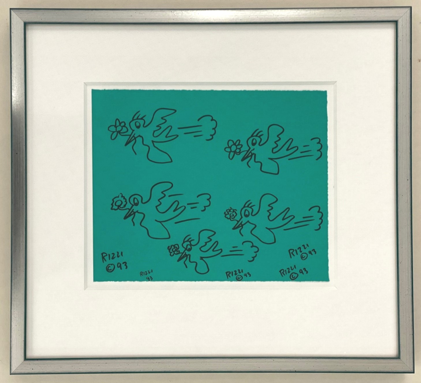 Five  Rizzi Birds 1993 (auf grünem Papier)