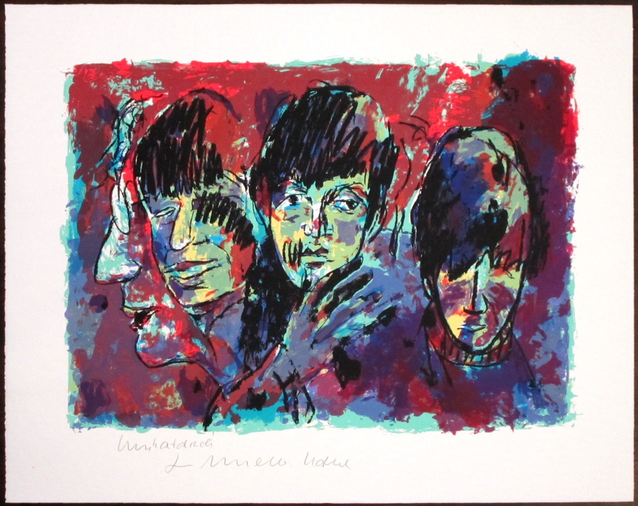 The Beatles - Unikatdruck - Variante rot/türkis/violett
