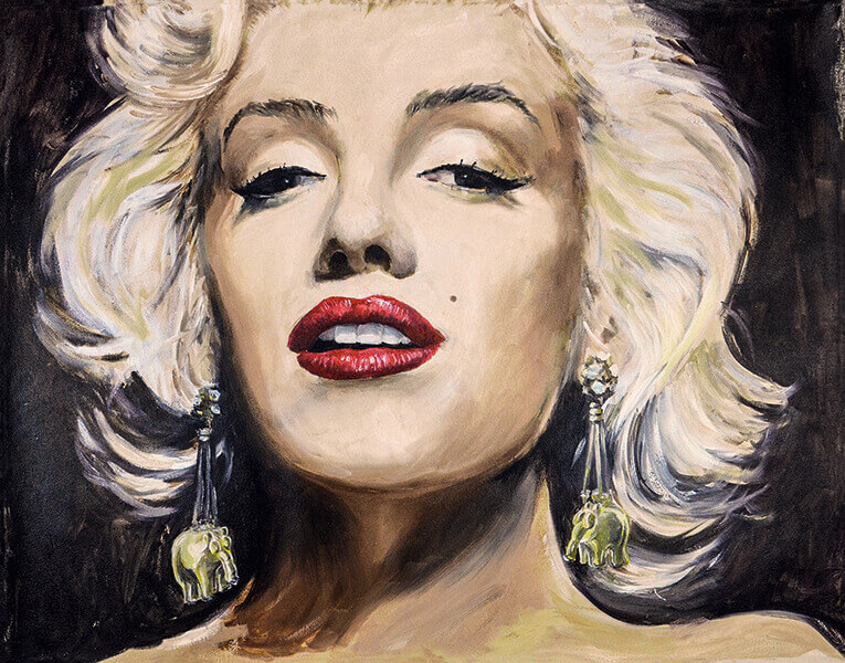 Golden Earrings - Marilyn Monroe auf Leinwand