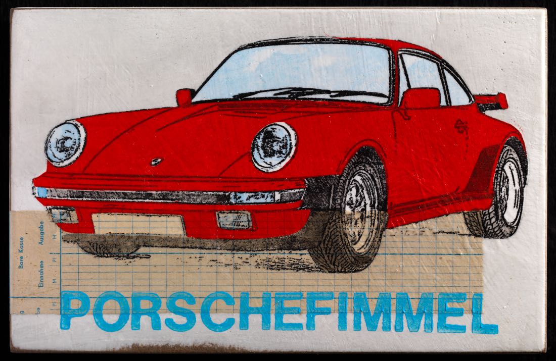 Porschefimmel - Turbo mittelrot-hellblau