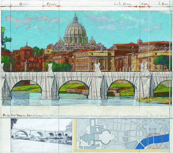 Ponte Sant Angelo Rome Wrapped, gerahmt