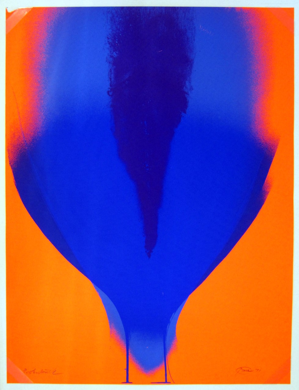 o.T. - blau/orange, 1971-Probedruck