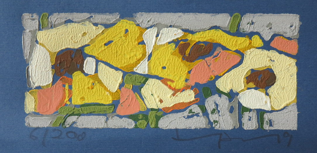 Rosen gelb (auf blauem Papier) - 2019