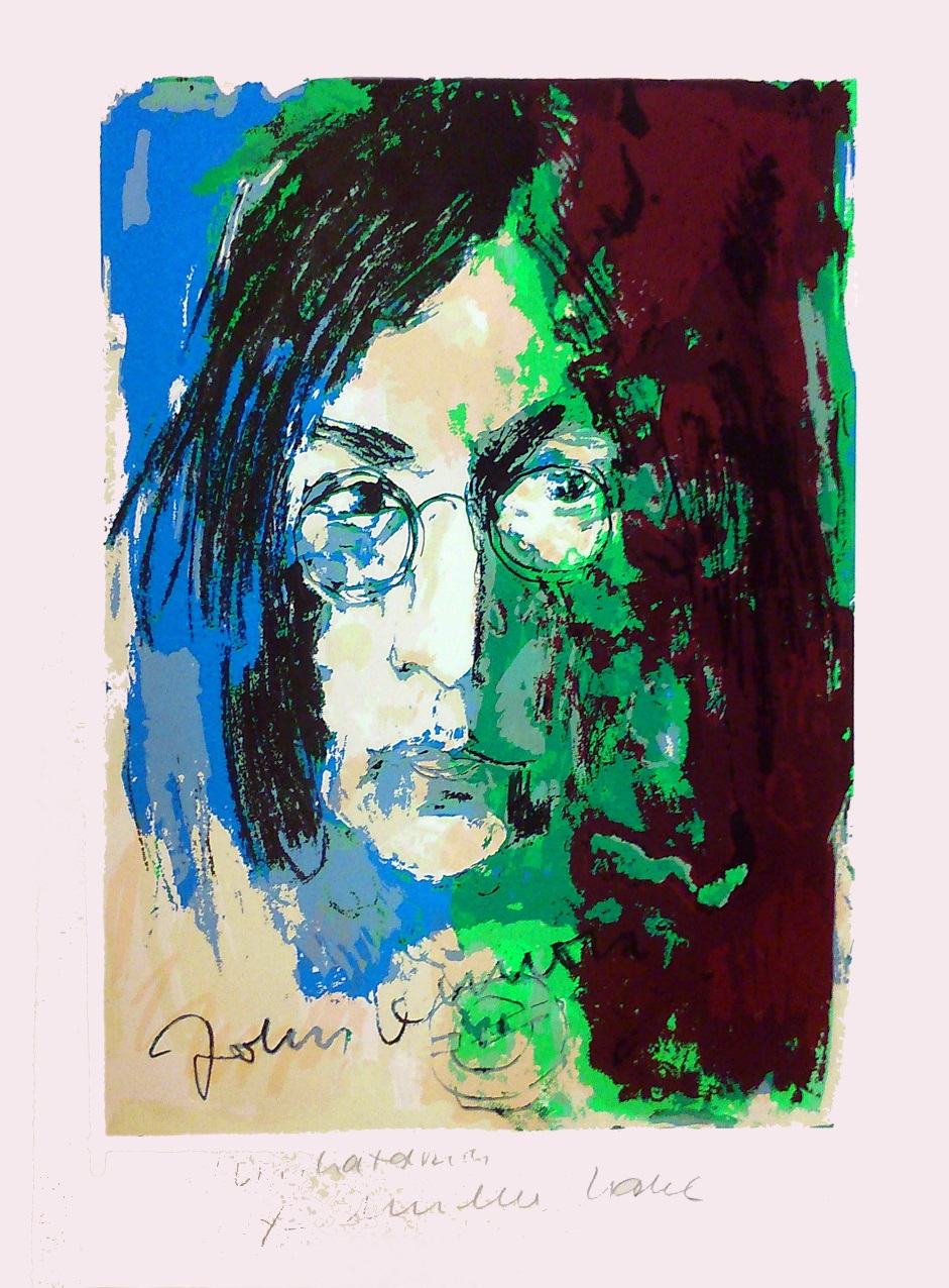 John Lennon - Unikatdruck - Variante blau/rose/grün/bordeaux
