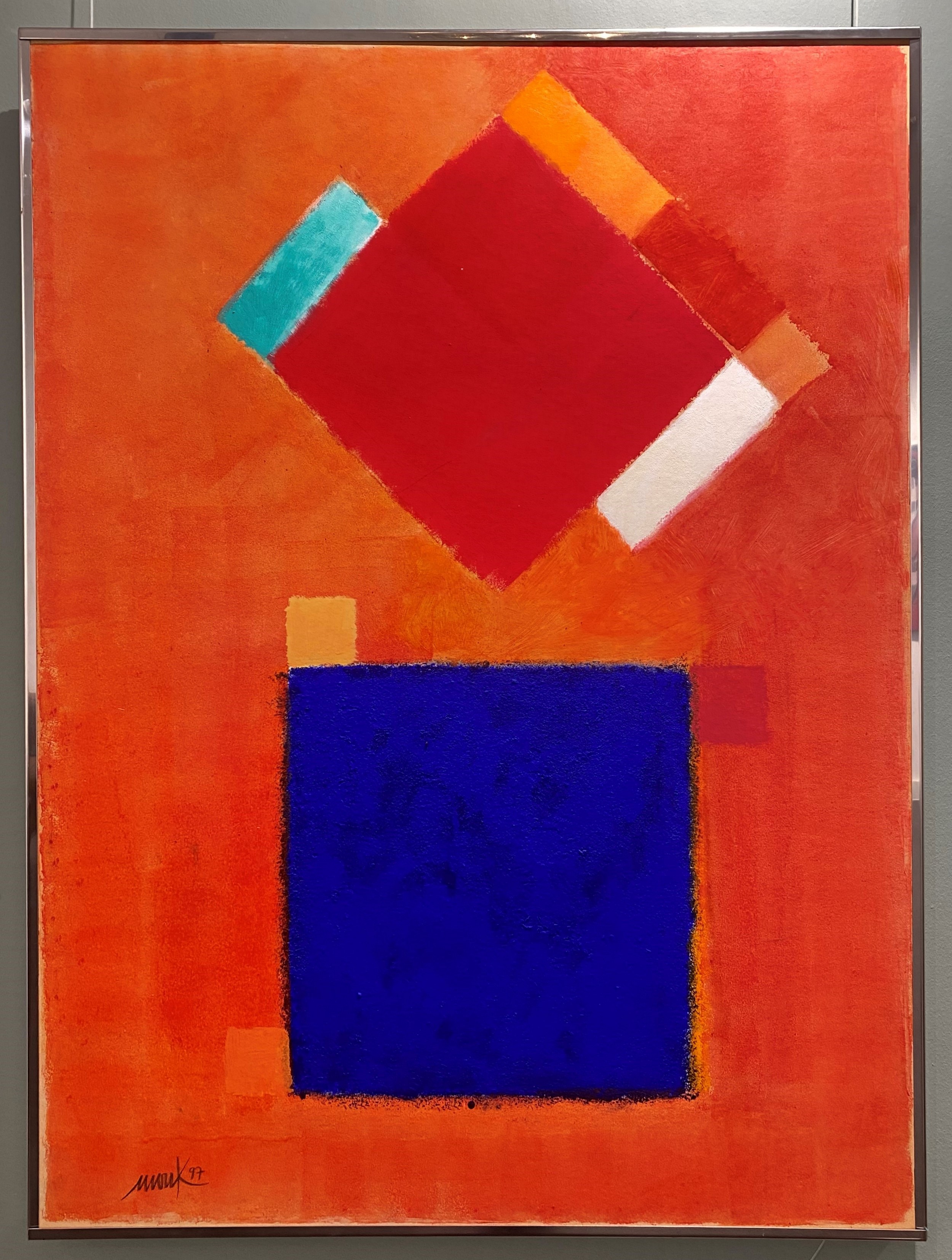 Blau wohnt im roten Haus (chromatische Konstellation), 1997
