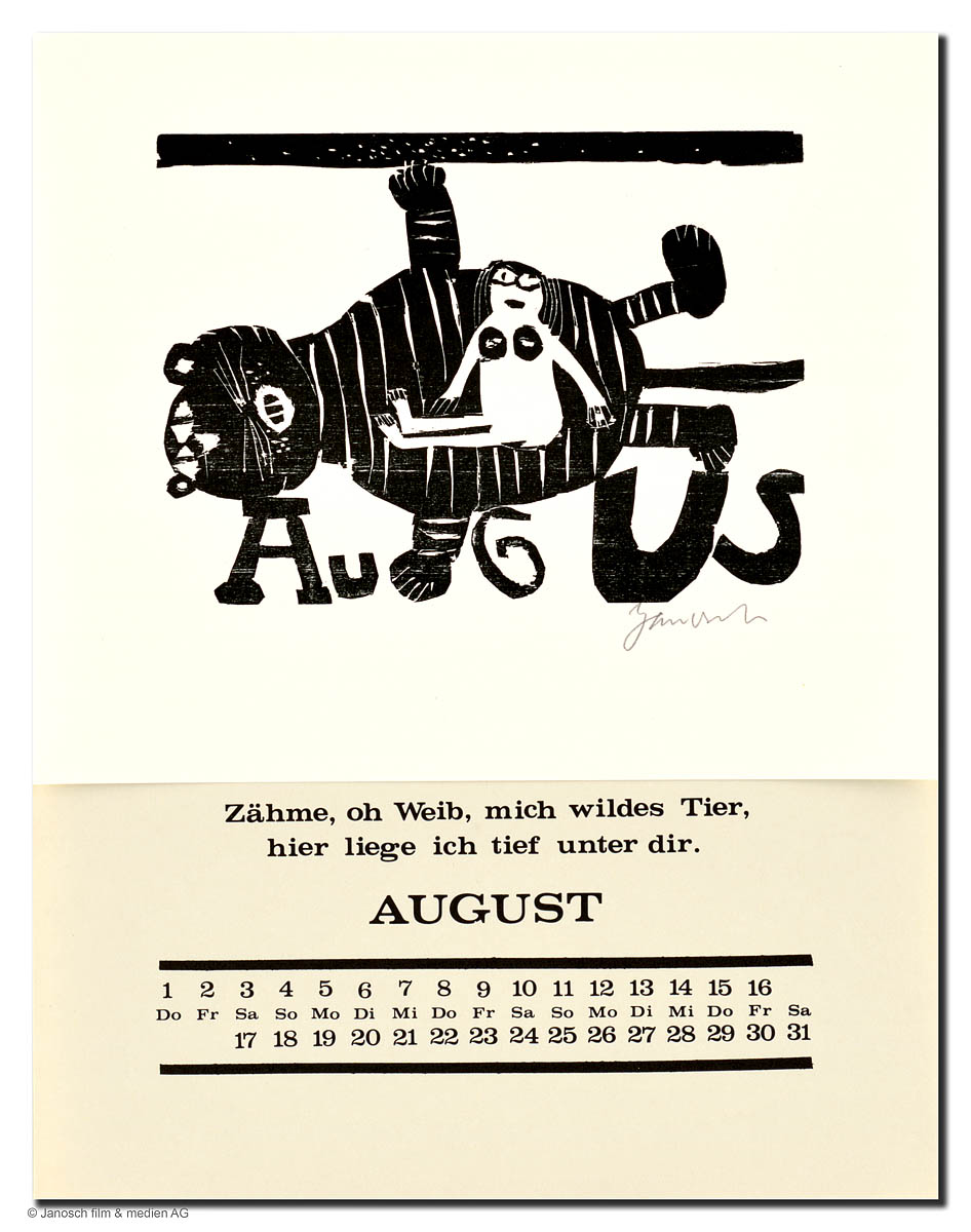 Holzschnittkalender August