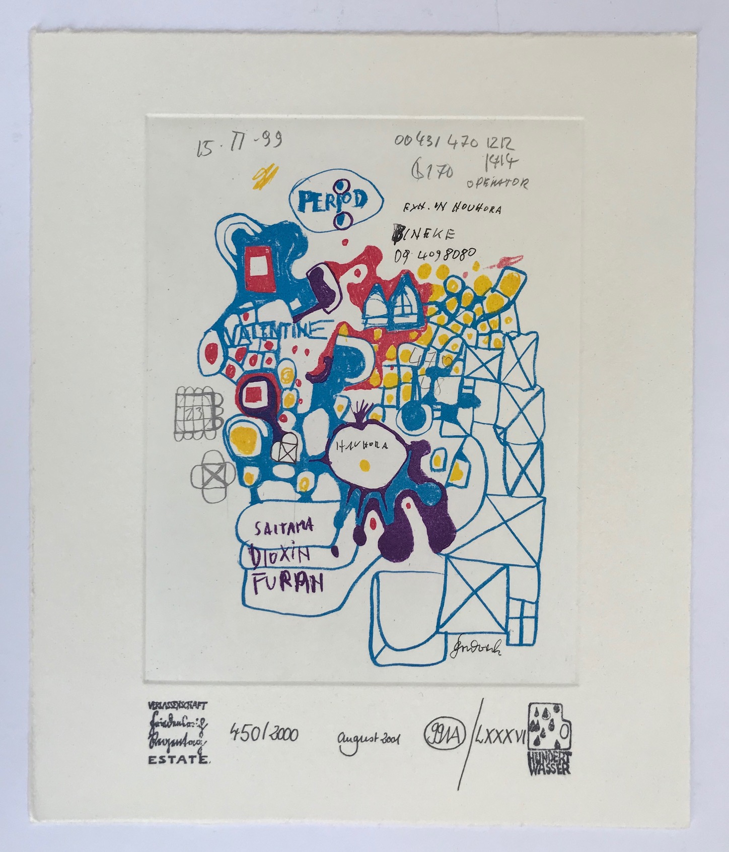 Werksverzeichnis Hundertwasser Vorzugsausgabe mit Grafik (450/2000)